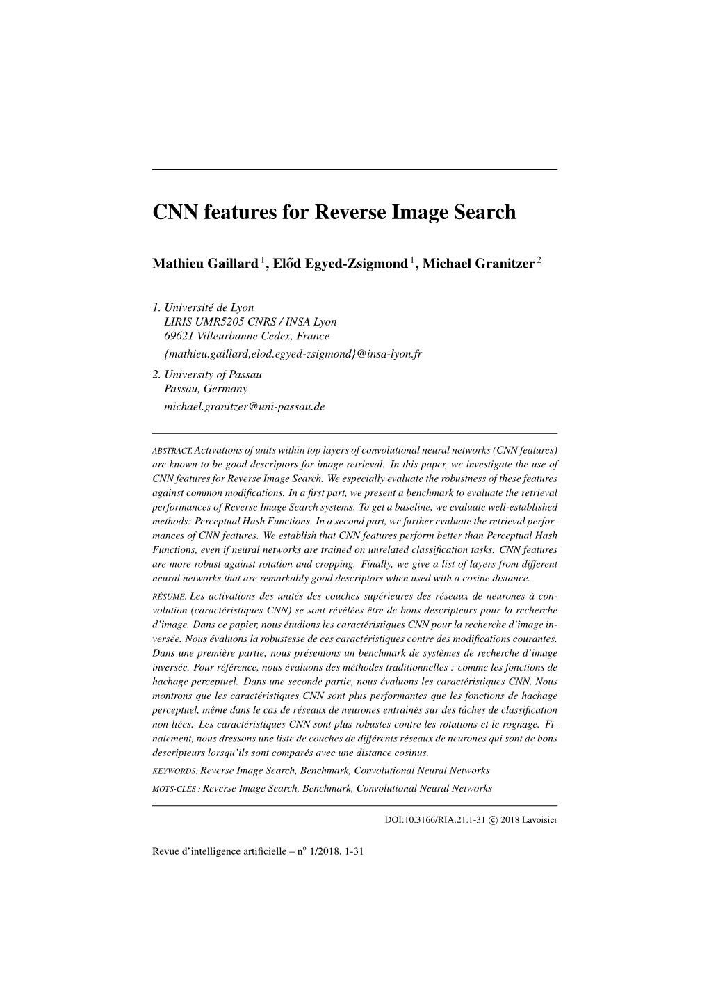 CNN Features for Reverse Image Search