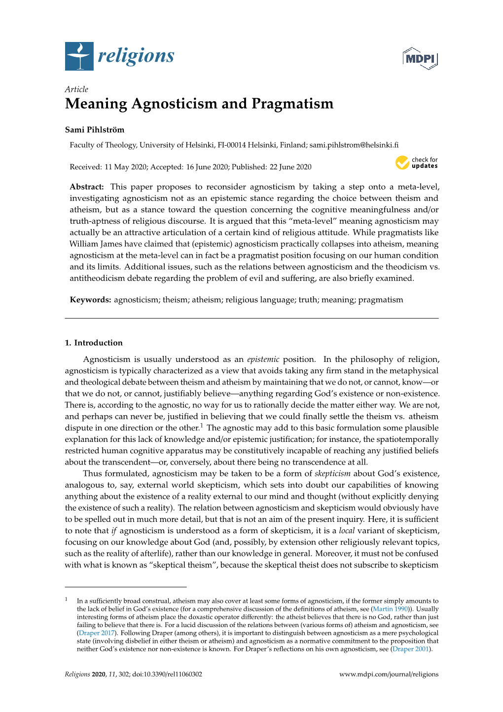 Meaning Agnosticism and Pragmatism