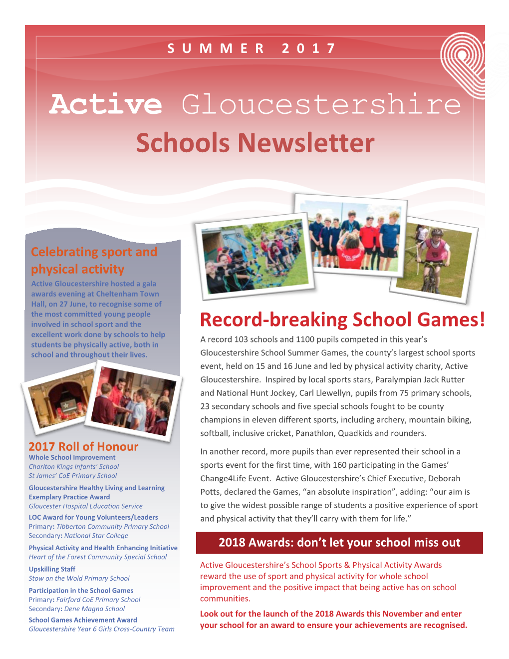 Active Gloucestershire Schools Newsletter