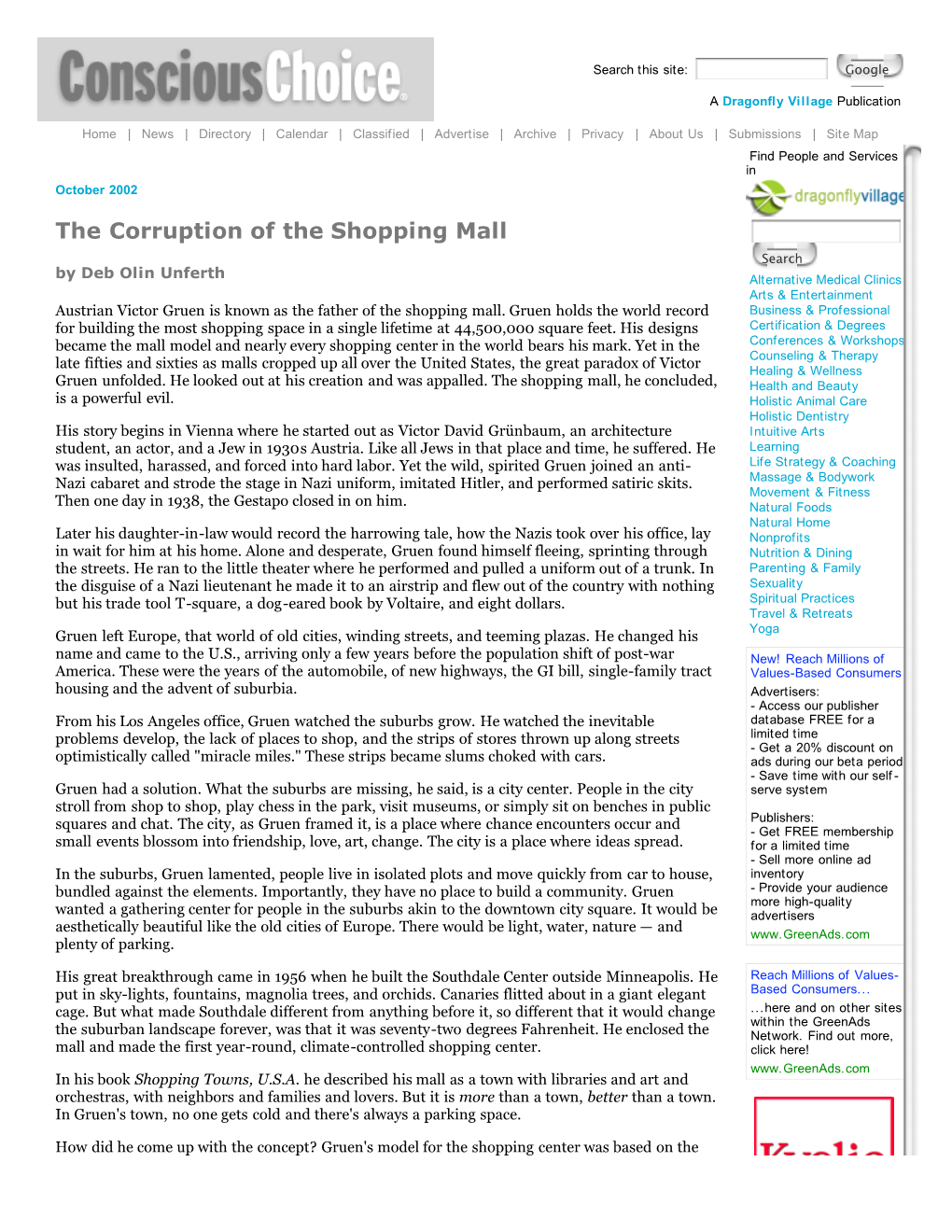 The Corruption of the Shopping Mall