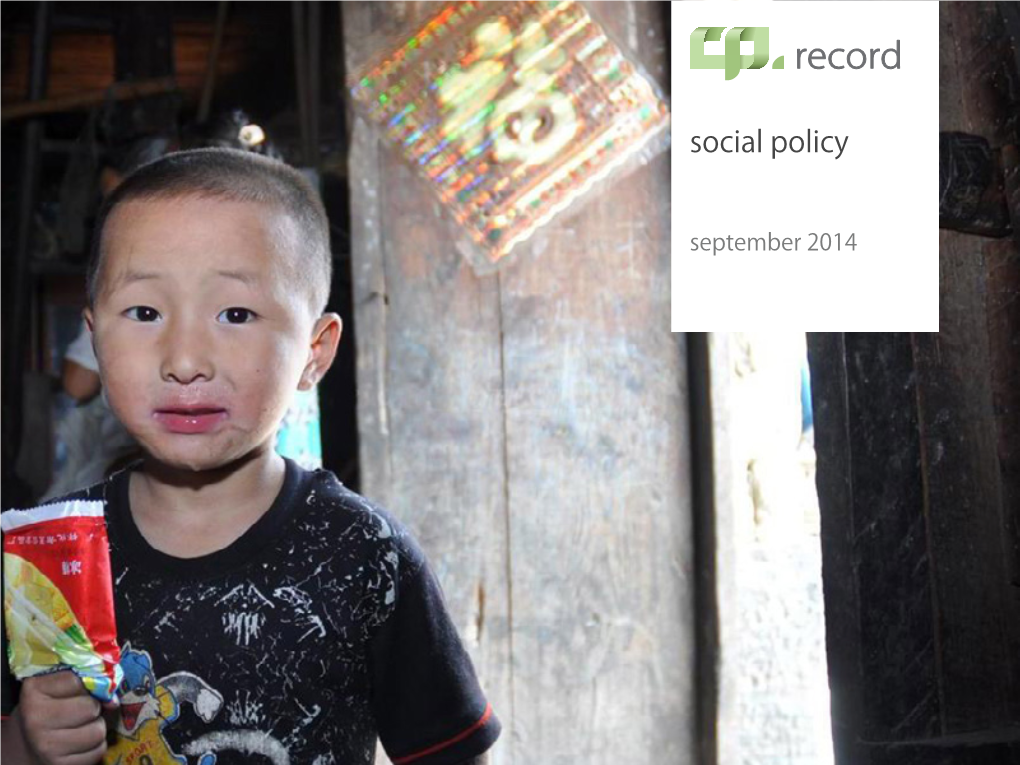 Record Month 2014 Social Policy