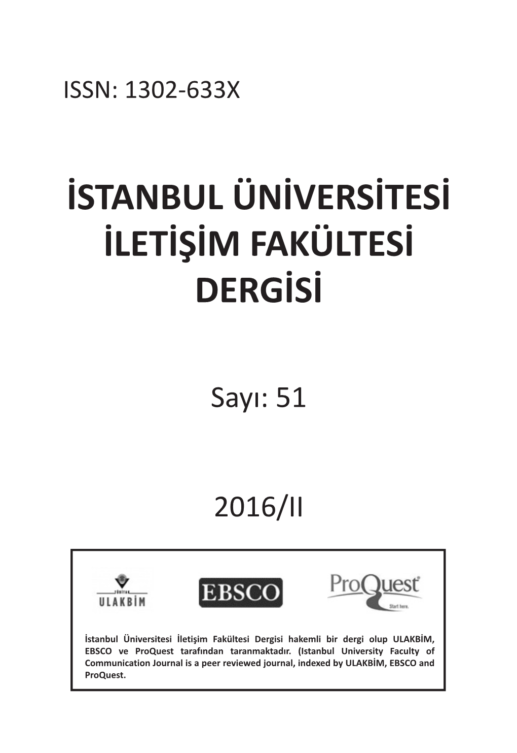 Istanbul Üniversitesi Iletişim Fakültesi Dergisi
