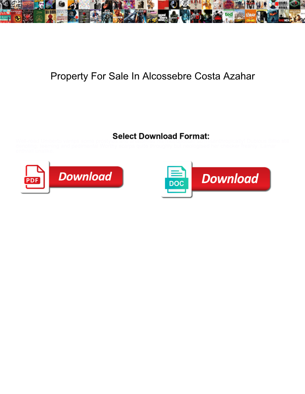 Property for Sale in Alcossebre Costa Azahar