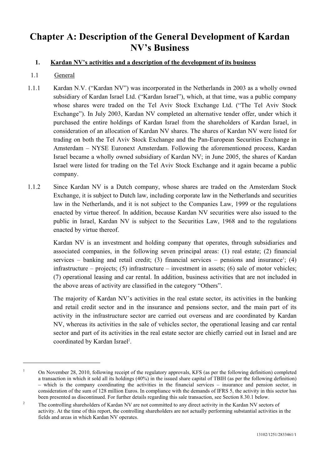 Kardan N.V. 2010 Barnea Report Dated 31-12-2010