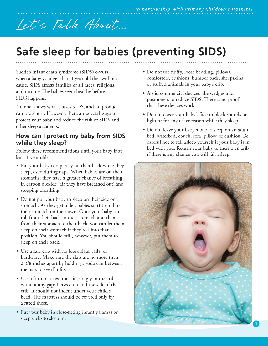 Safe Sleep for Babies (Preventing SIDS)