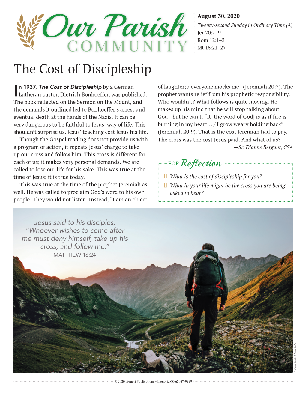 The Cost of Discipleship