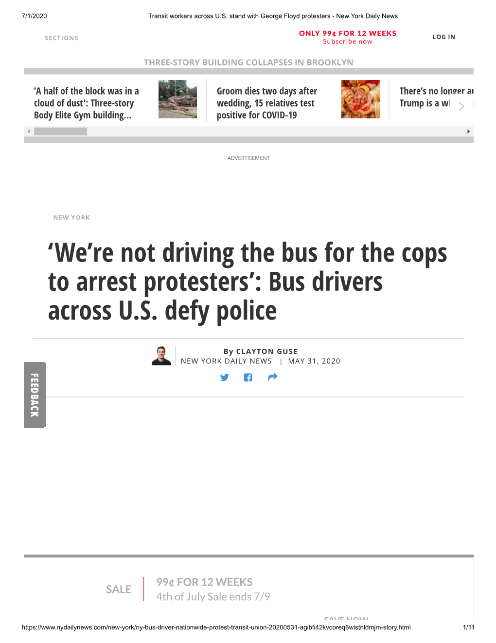 'We're Not Driving the Bus for the Cops to Arrest Protesters': Bus Drivers Across U.S. Defy Police