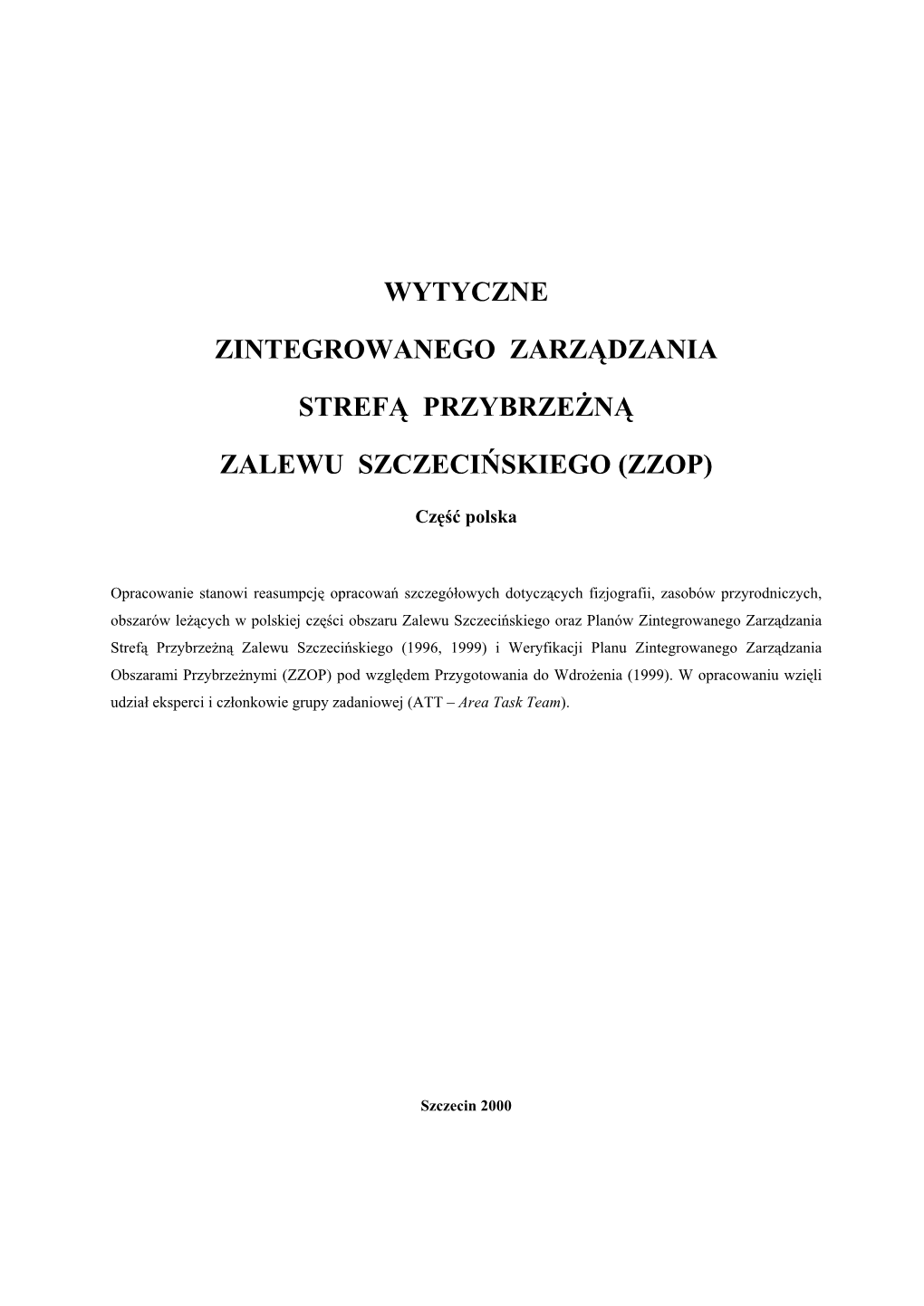 Wytyczne Zintegrowanego Zarządzania Strefą Przybrzeżną