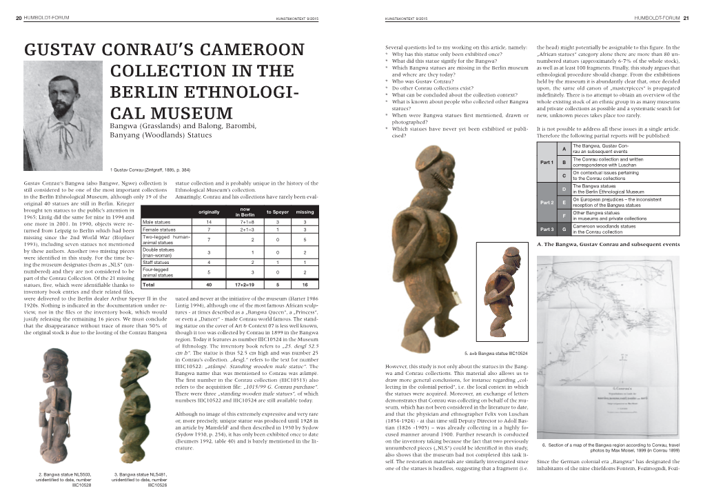 Gustav Conrau's Cameroon Collection in the Berlin Ethnologi