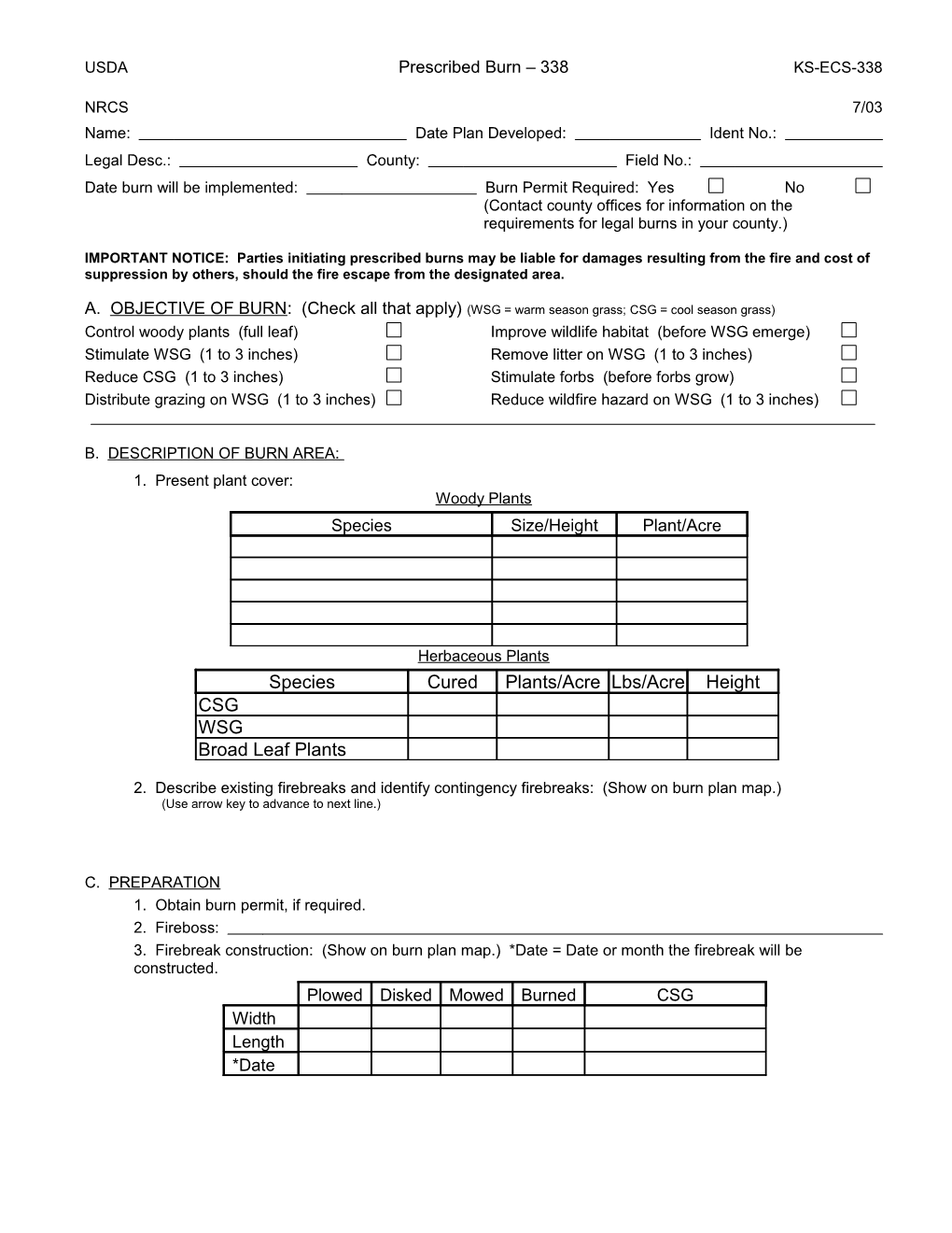 USDA Prescribed Burn 338 KS-ECS-338