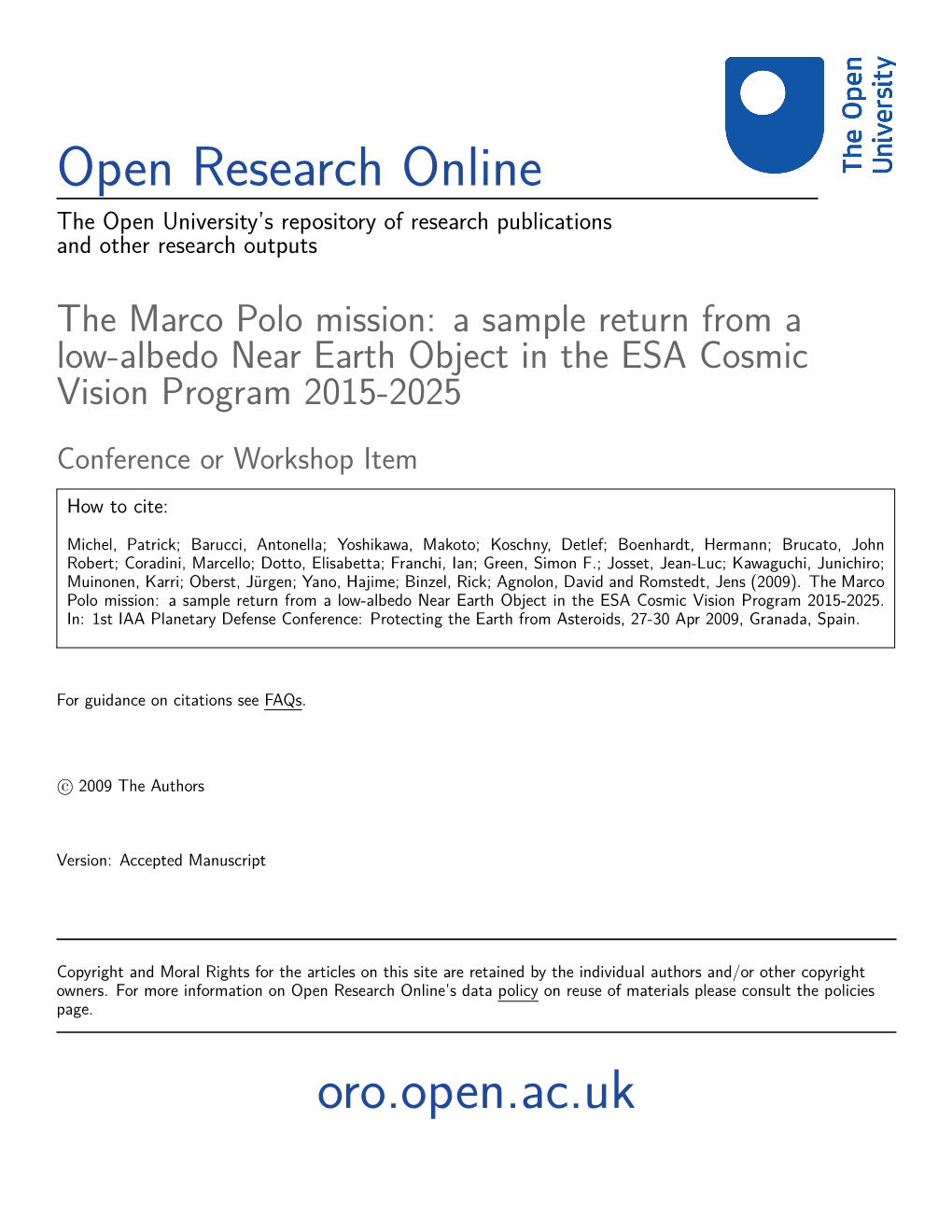 Open Research Online Oro.Open.Ac.Uk