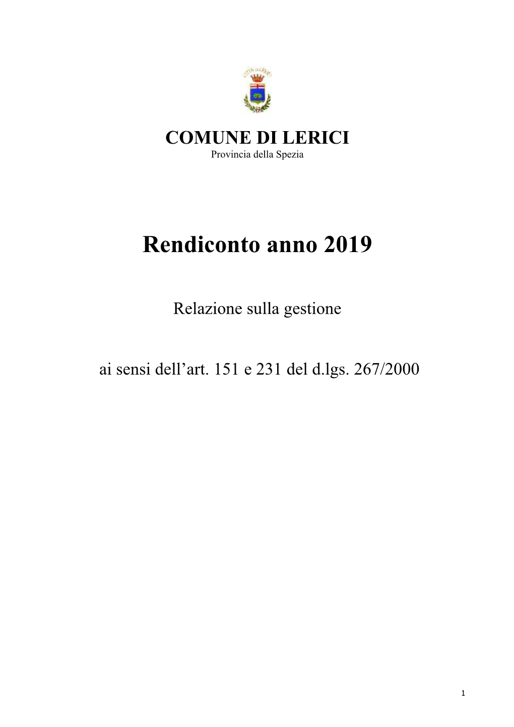 Rendiconto Anno 2019