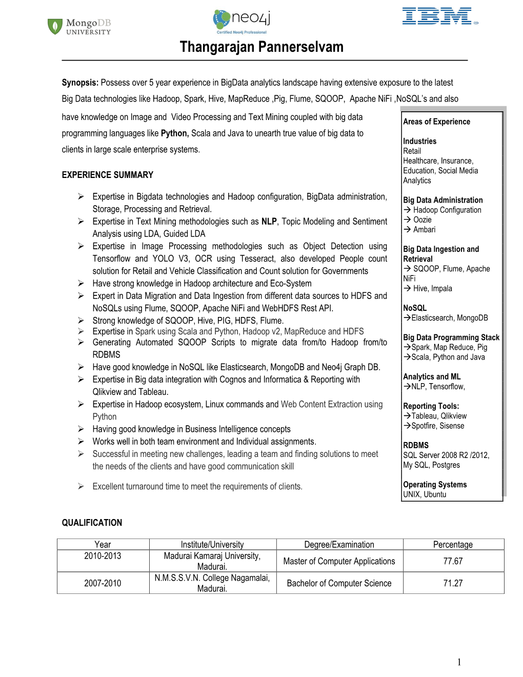 Resume Snapshot