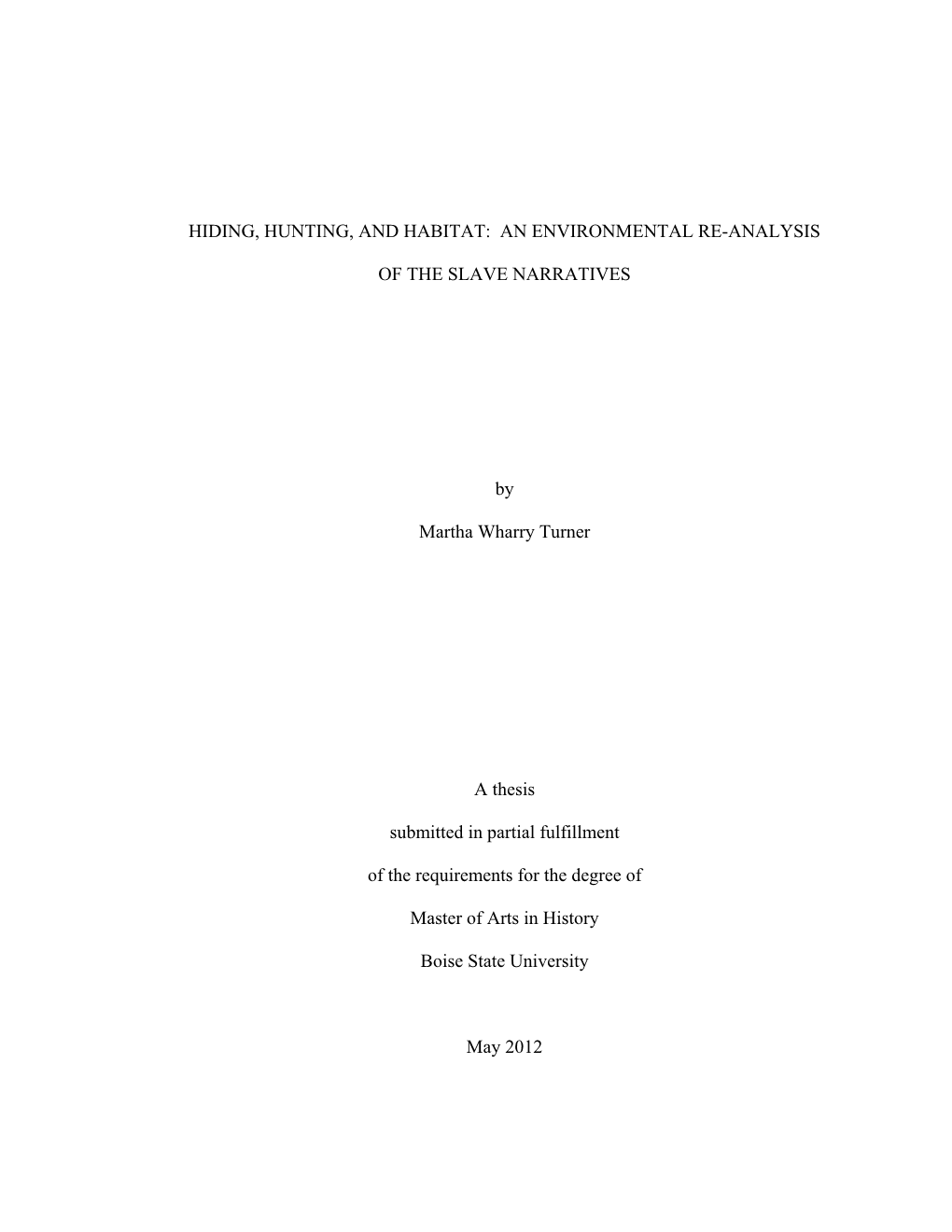 An Environmental Re-Analysis of the Slave Narratives