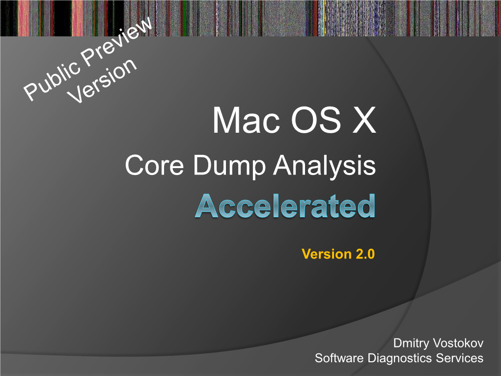 Mac OS X Core Dump Analysis