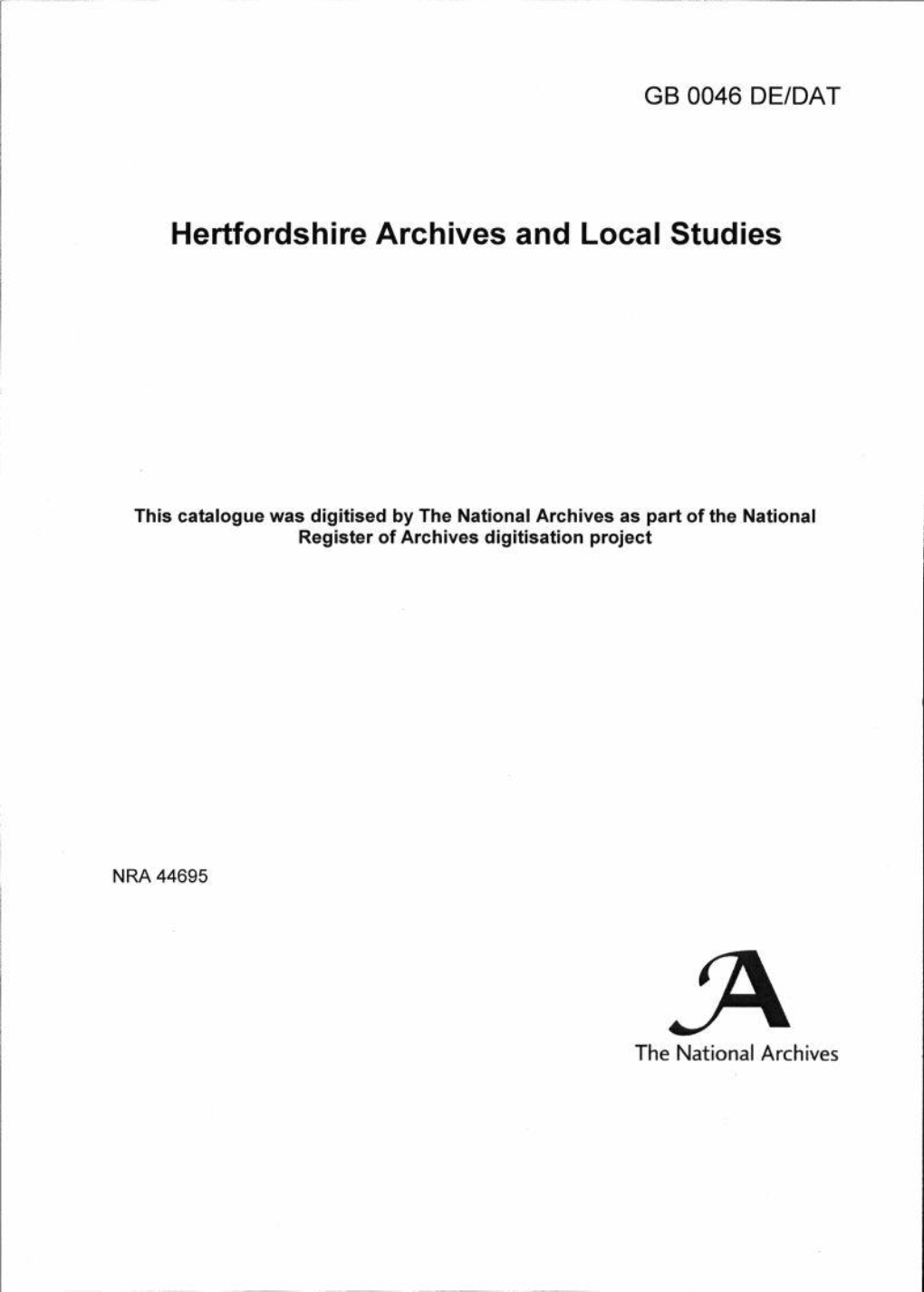 Hertfordshire Archives and Local Studies