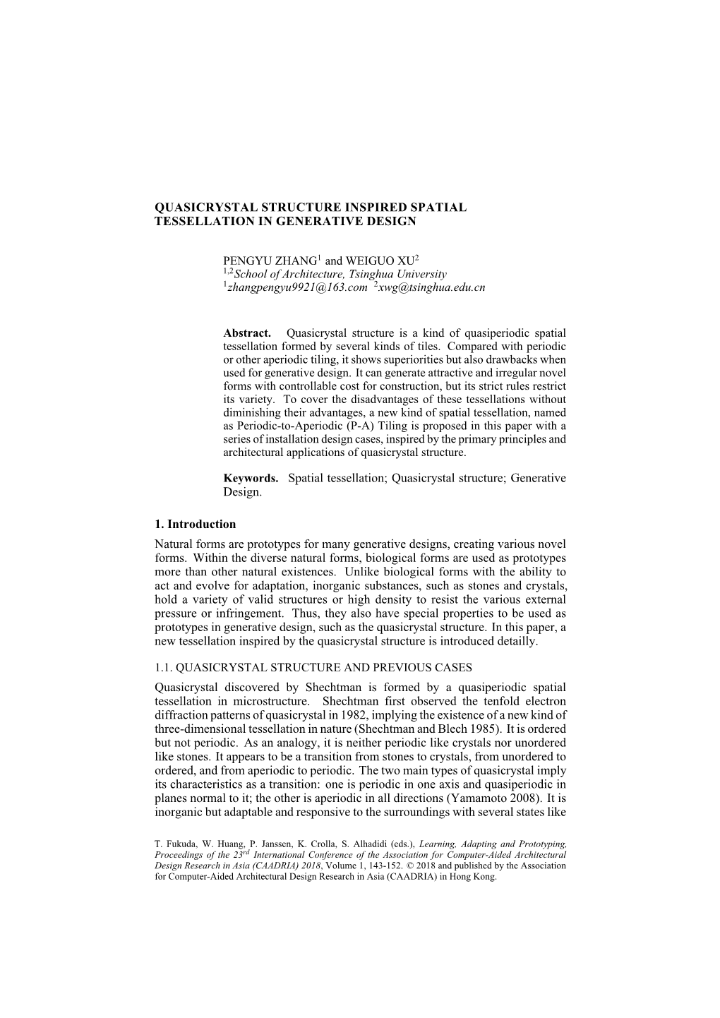 Quasicrystal Structure Inspired Spatial Tessellation in Generative Design