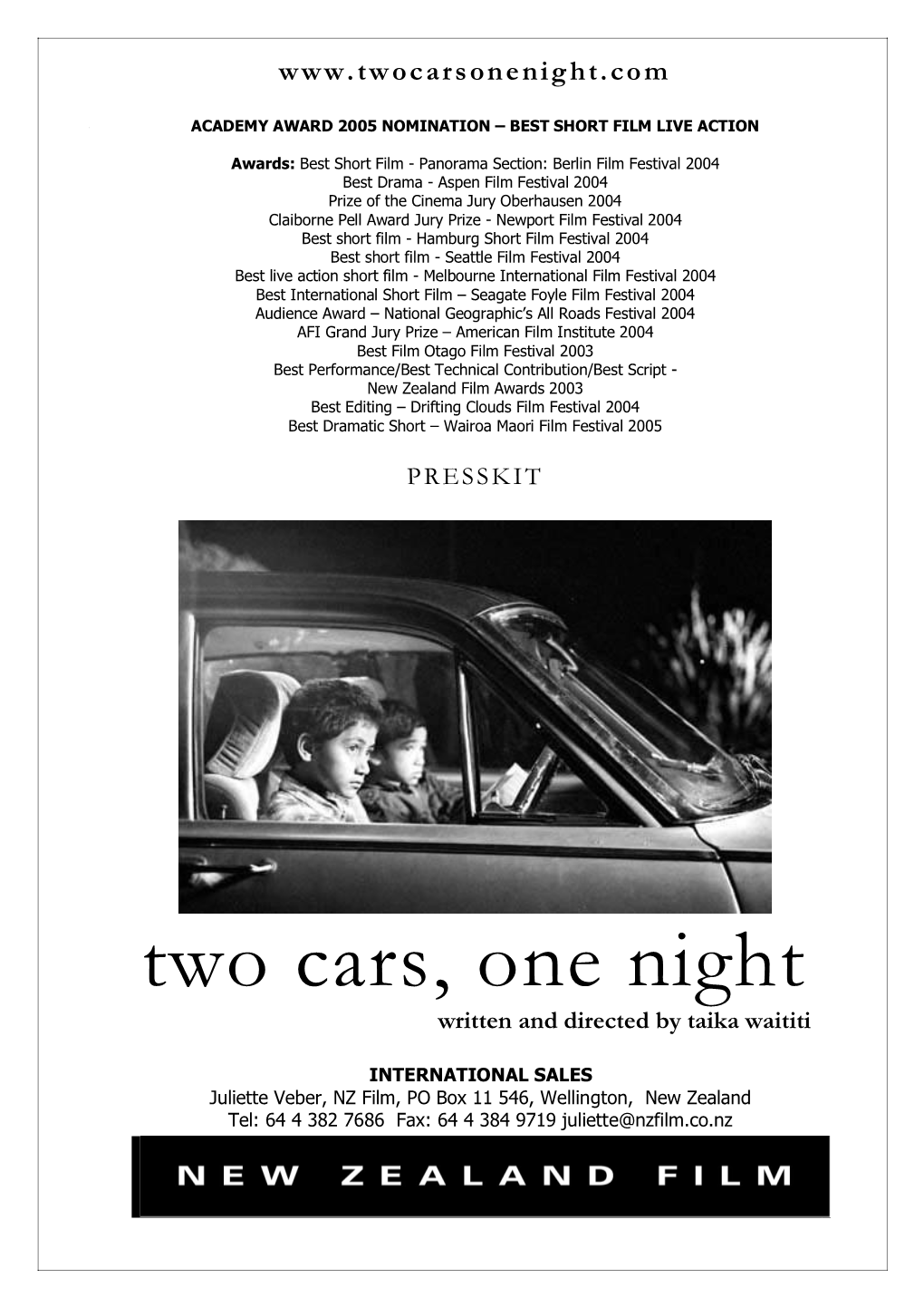 Two Cars, One Night Written and Directed by Taika Waititi