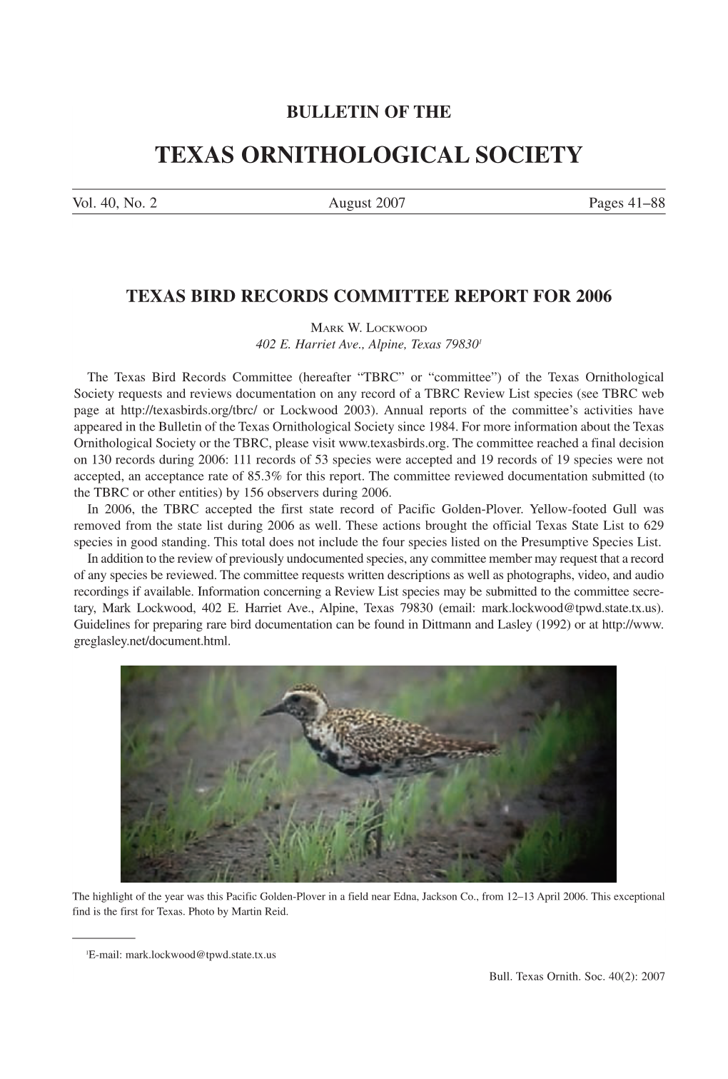 Texas Ornithological Society