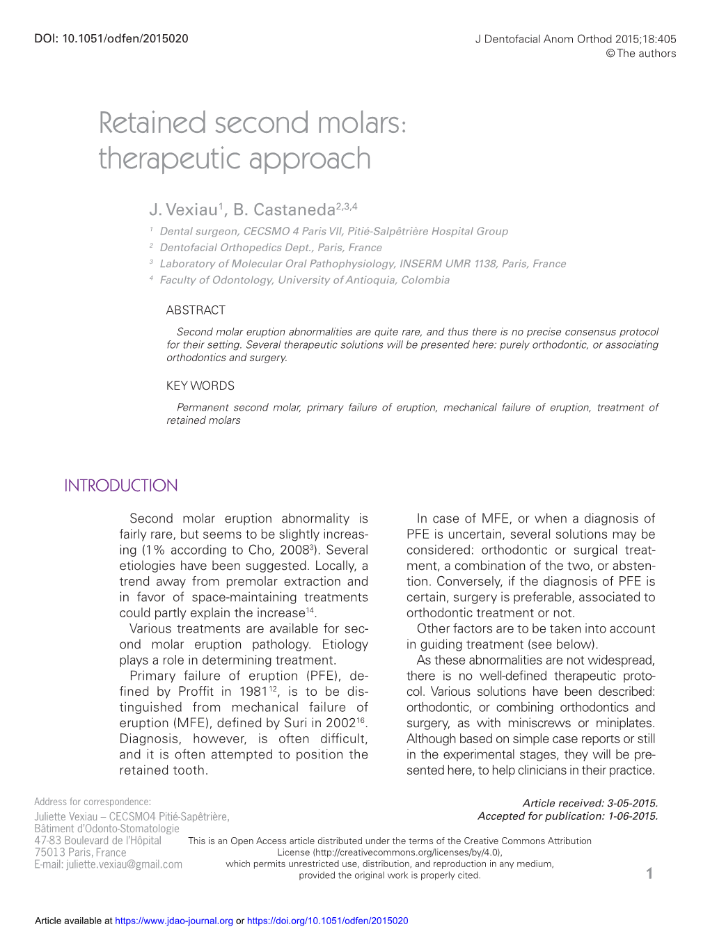 Retained Second Molars: Therapeutic Approach
