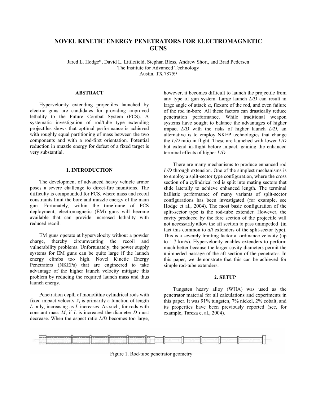 Novel Kinetic Energy Penetrators for Electromagnetic Guns