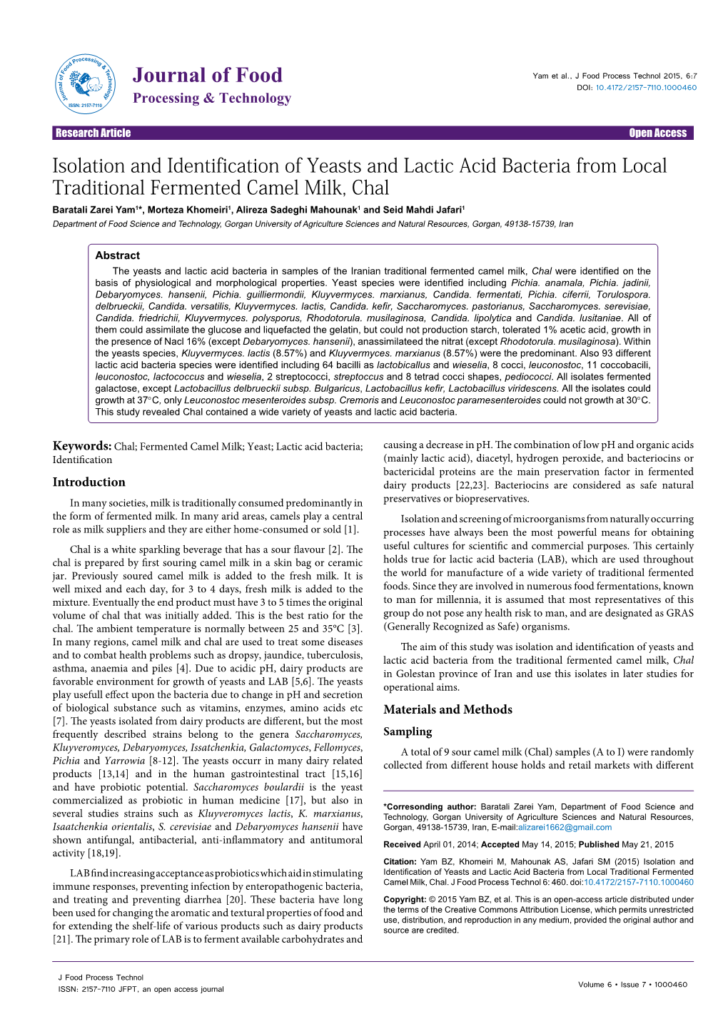 Isolation and Identification of Yeasts and Lactic Acid Bacteria from Local