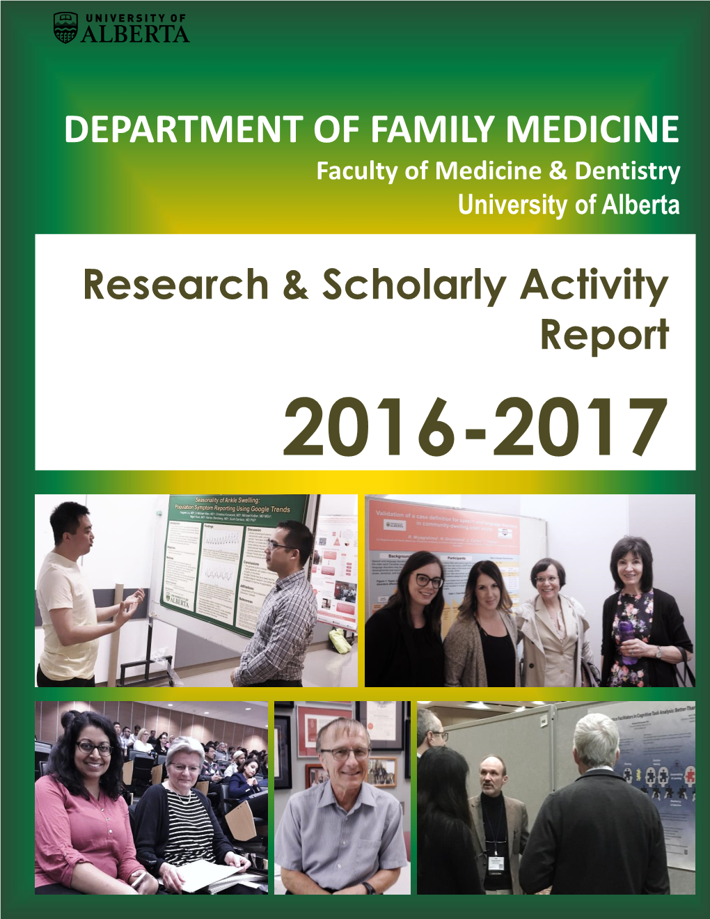 DEPARTMENT of FAMILY MEDICINE Research & Scholarly Activity Report