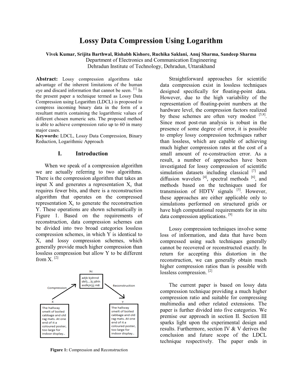 Lossy Data Compression Using Logarithm