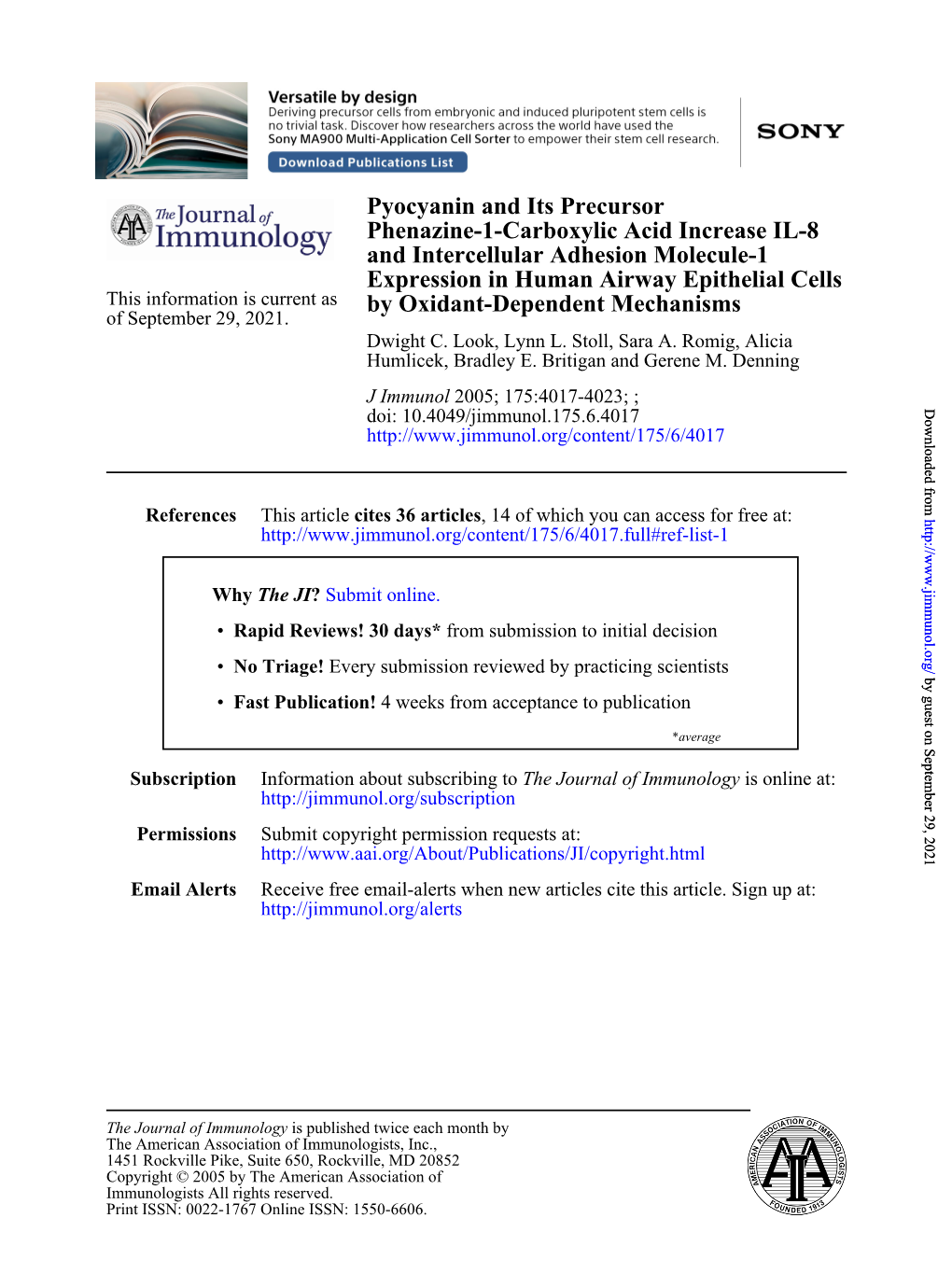 By Oxidant-Dependent Mechanisms Cells Expression in Human Airway