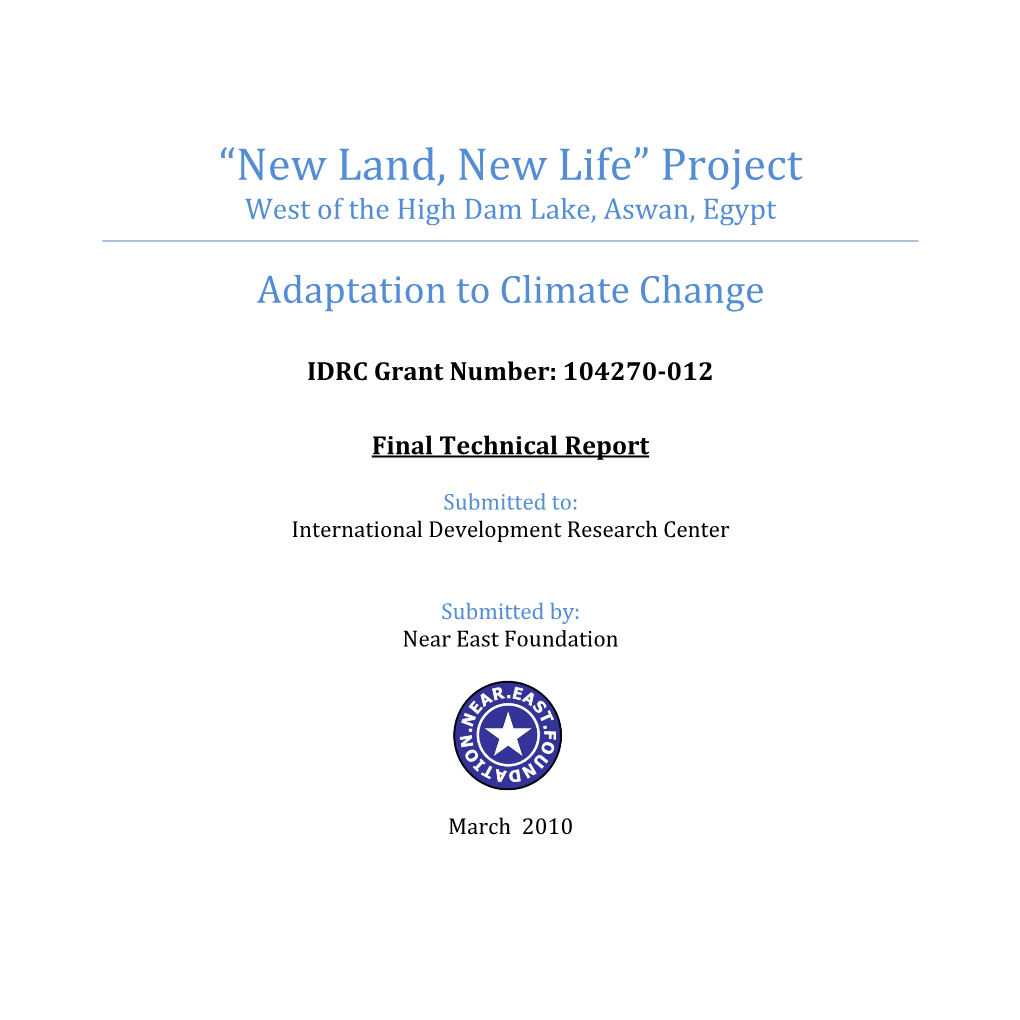 “New Land, New Life” Project West of the High Dam Lake, Aswan, Egypt