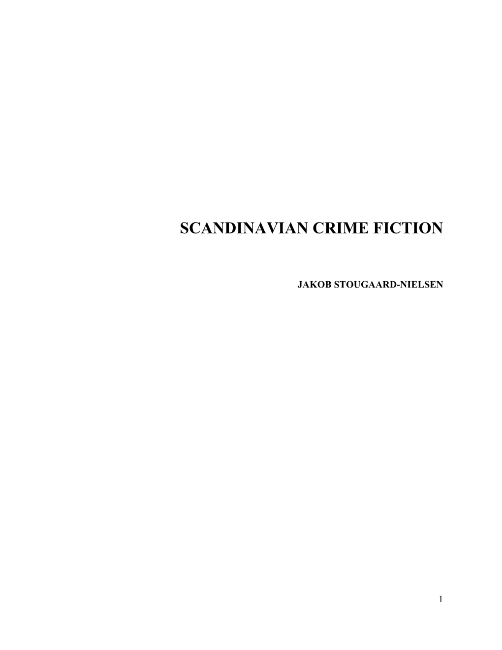 Scandinavian Crime Fiction