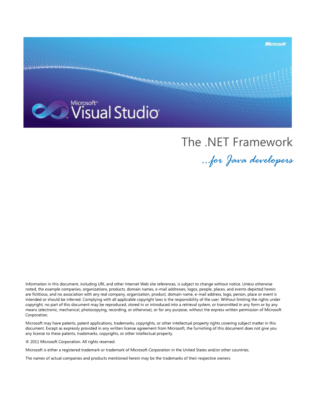 The .NET Framework ...For Java Developers