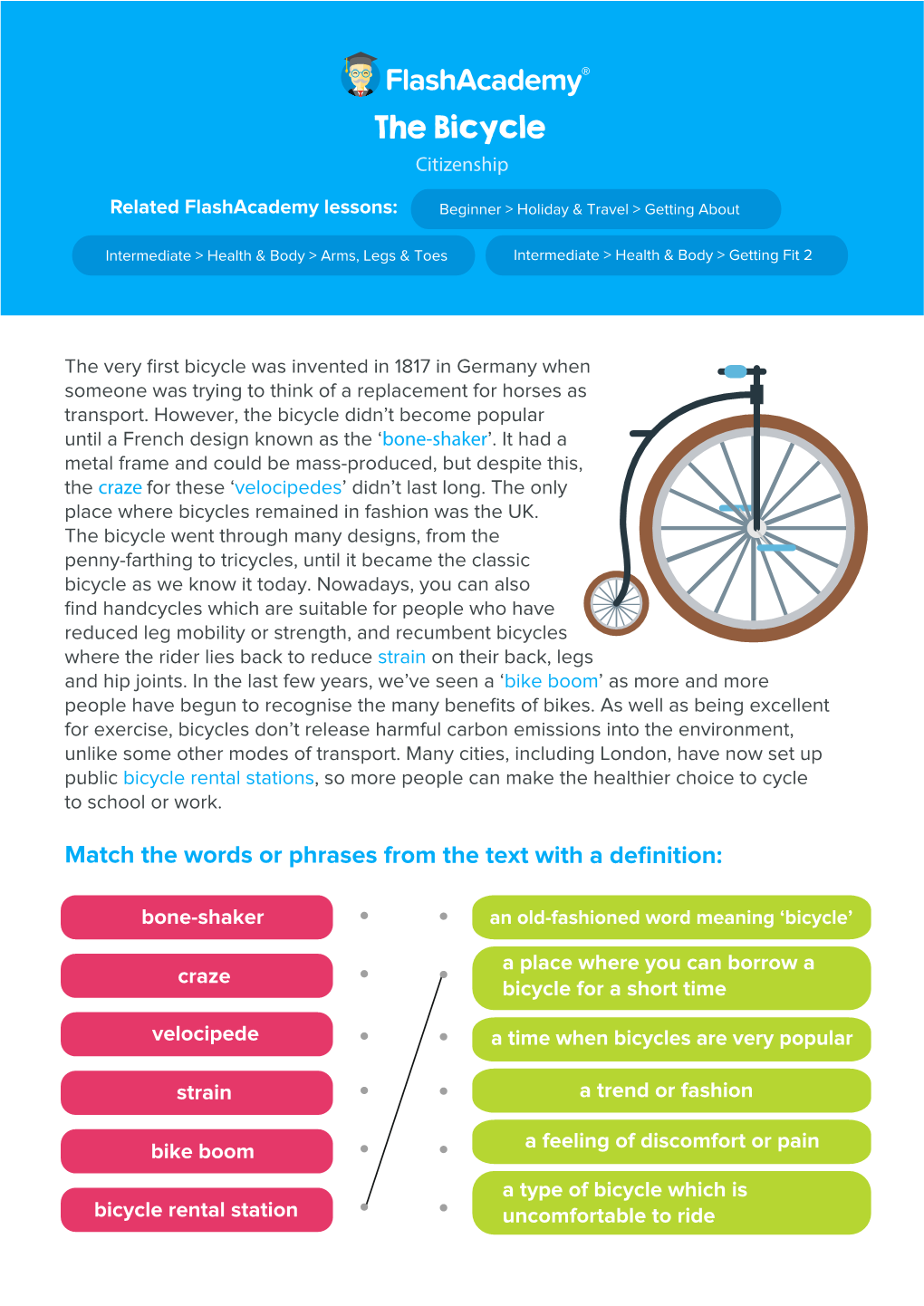 Flashacademy Classroom Resource Bike to School