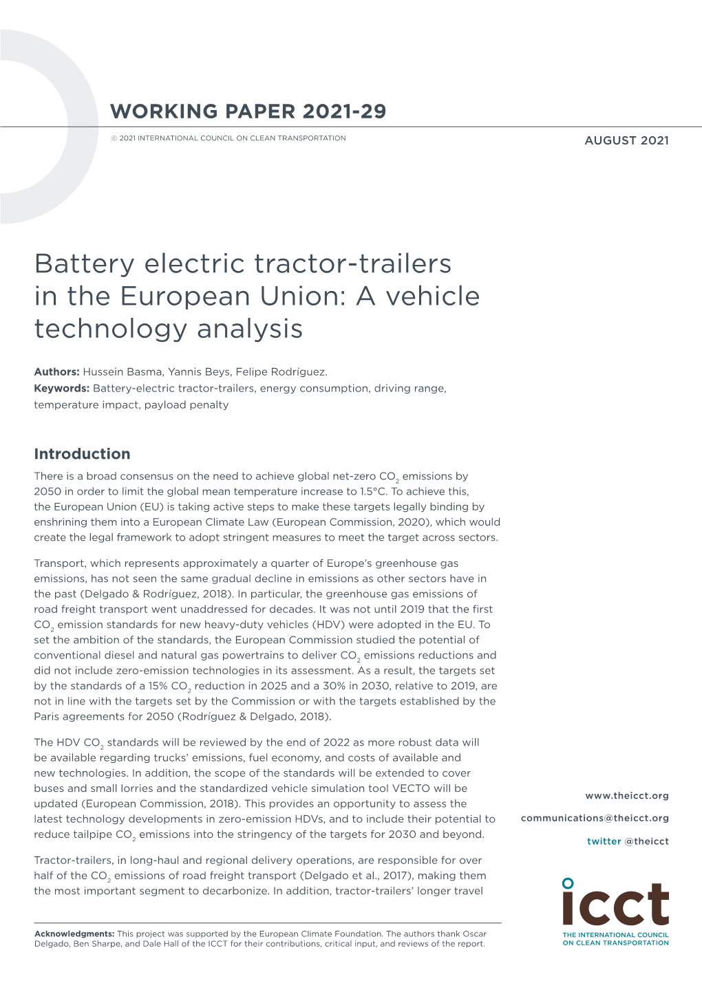Battery Electric Tractor-Trailers in the European Union: a Vehicle Technology Analysis
