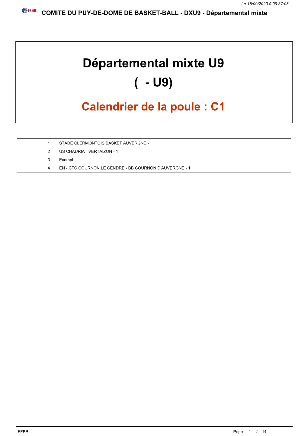 Départemental Mixte U9 ( - U9)