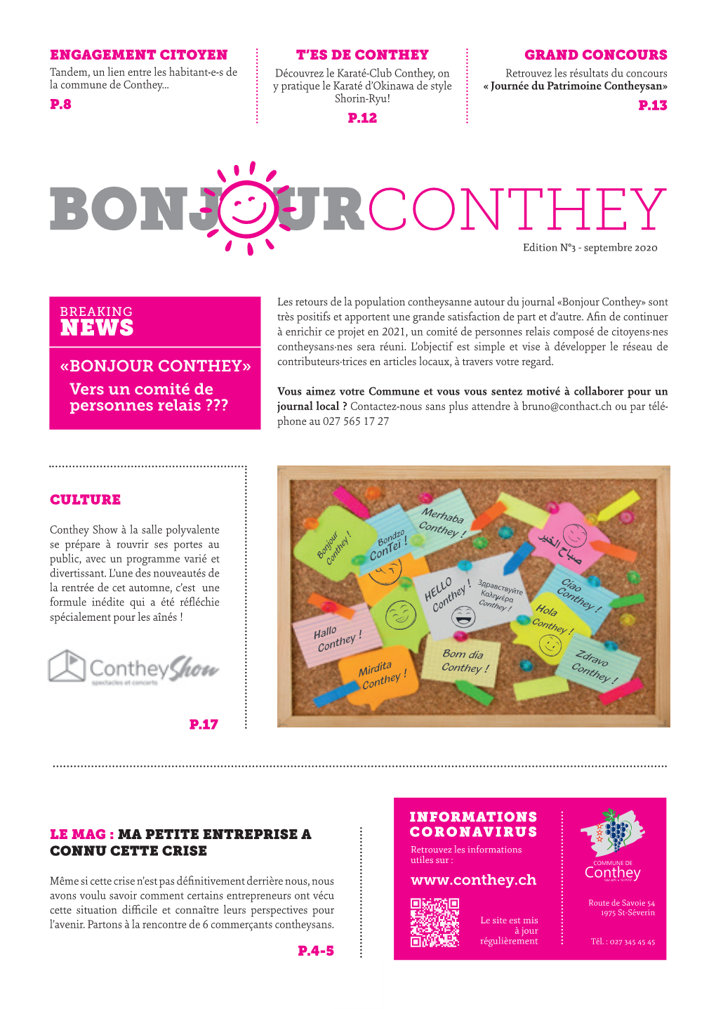 Bonjour Conthey» Sont BREAKING Très Positifs Et Apportent Une Grande Satisfaction De Part Et D’Autre