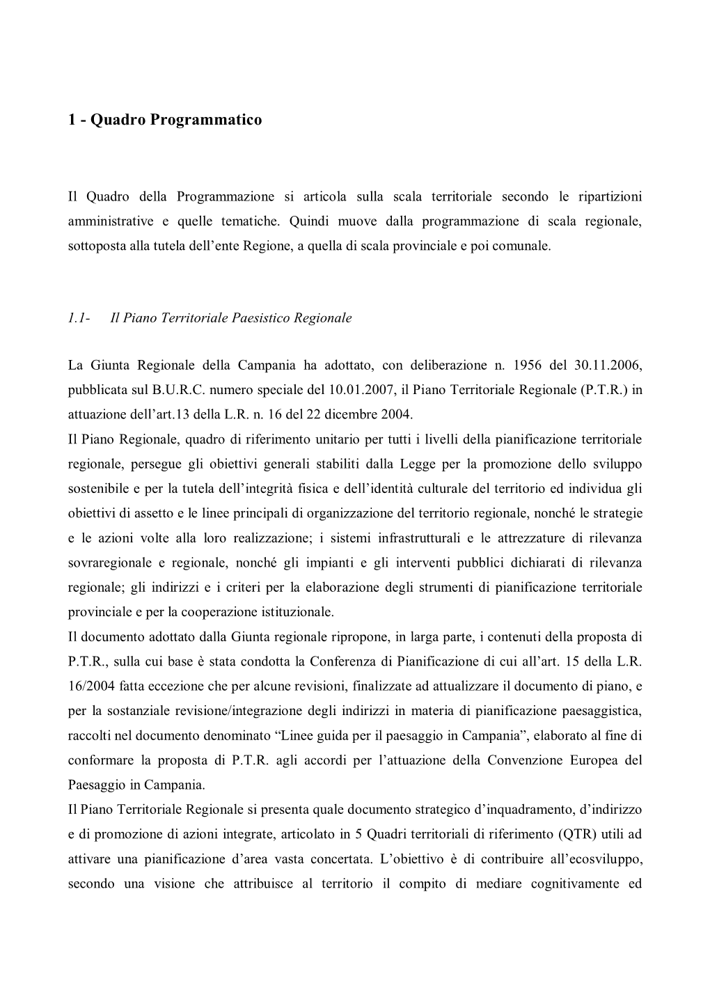 1 - Quadro Programmatico