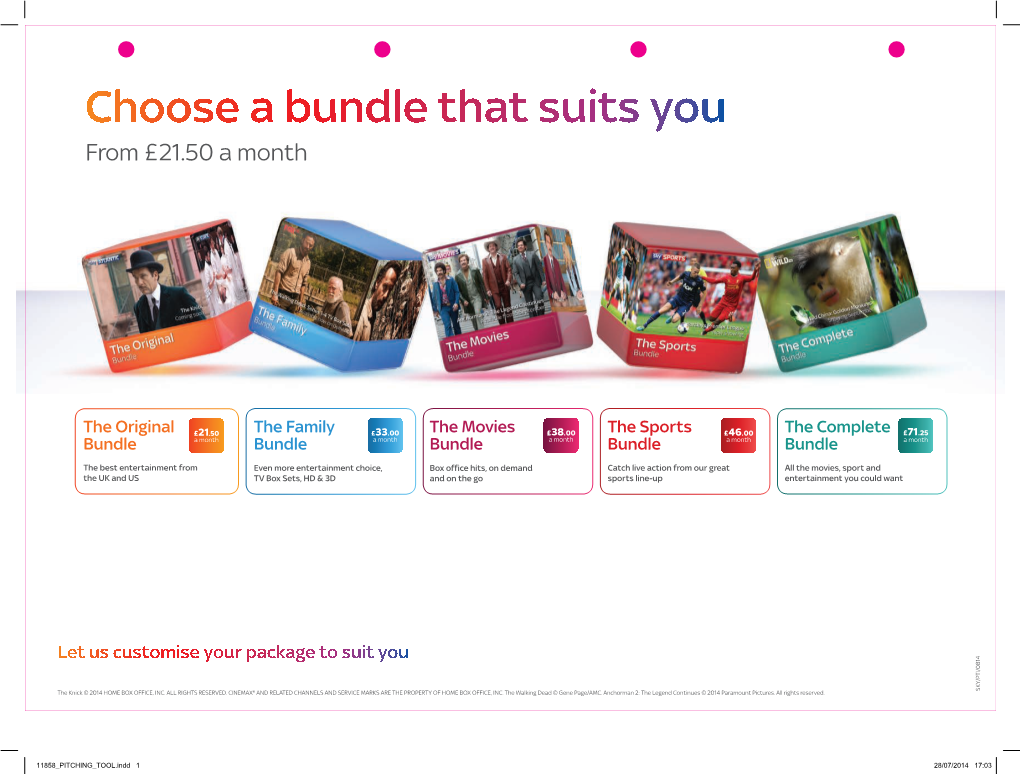 Choose a Bundle That Suits You from £21.50 a Month