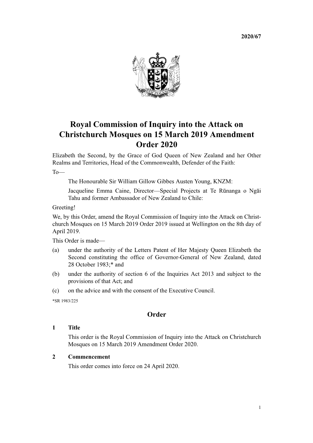 Royal Commission of Inquiry Into the Attack on Christchurch Mosques On