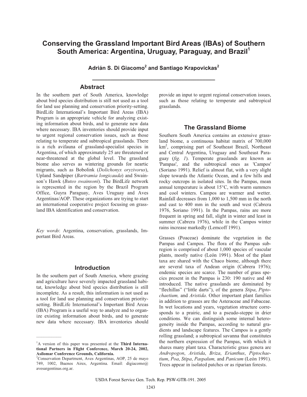 Of Southern South America: Argentina, Uruguay, Paraguay, and Brazil1