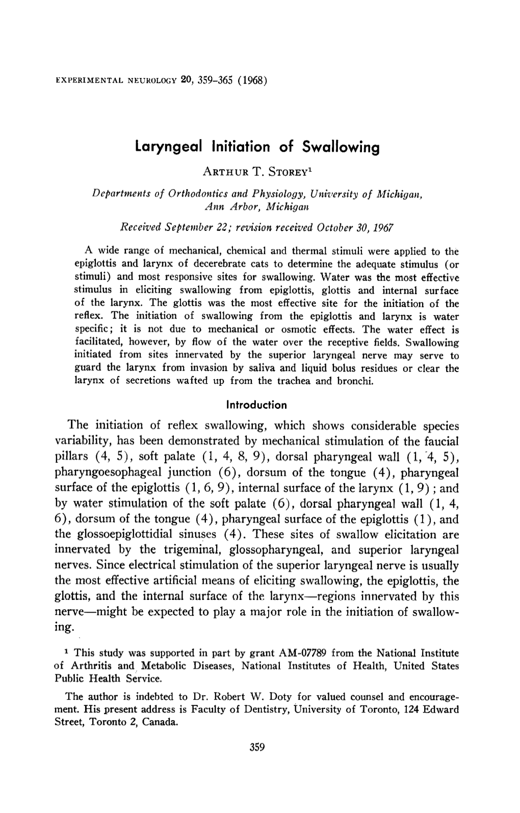 Laryngeal Initiation of Swallowing