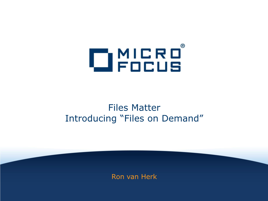 Files Matter Introducing “Files on Demand”