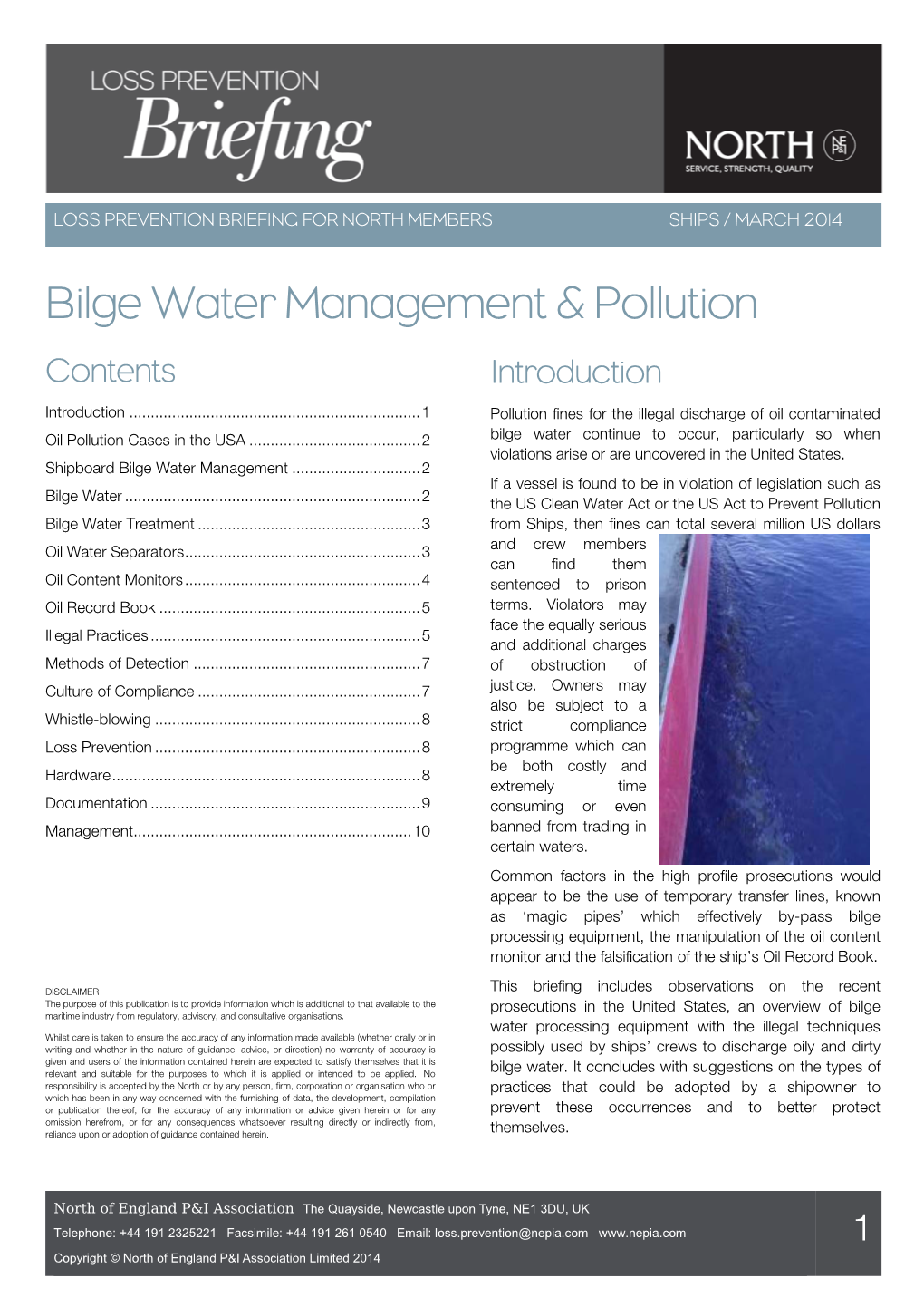 Bilge Water Management and Pollution