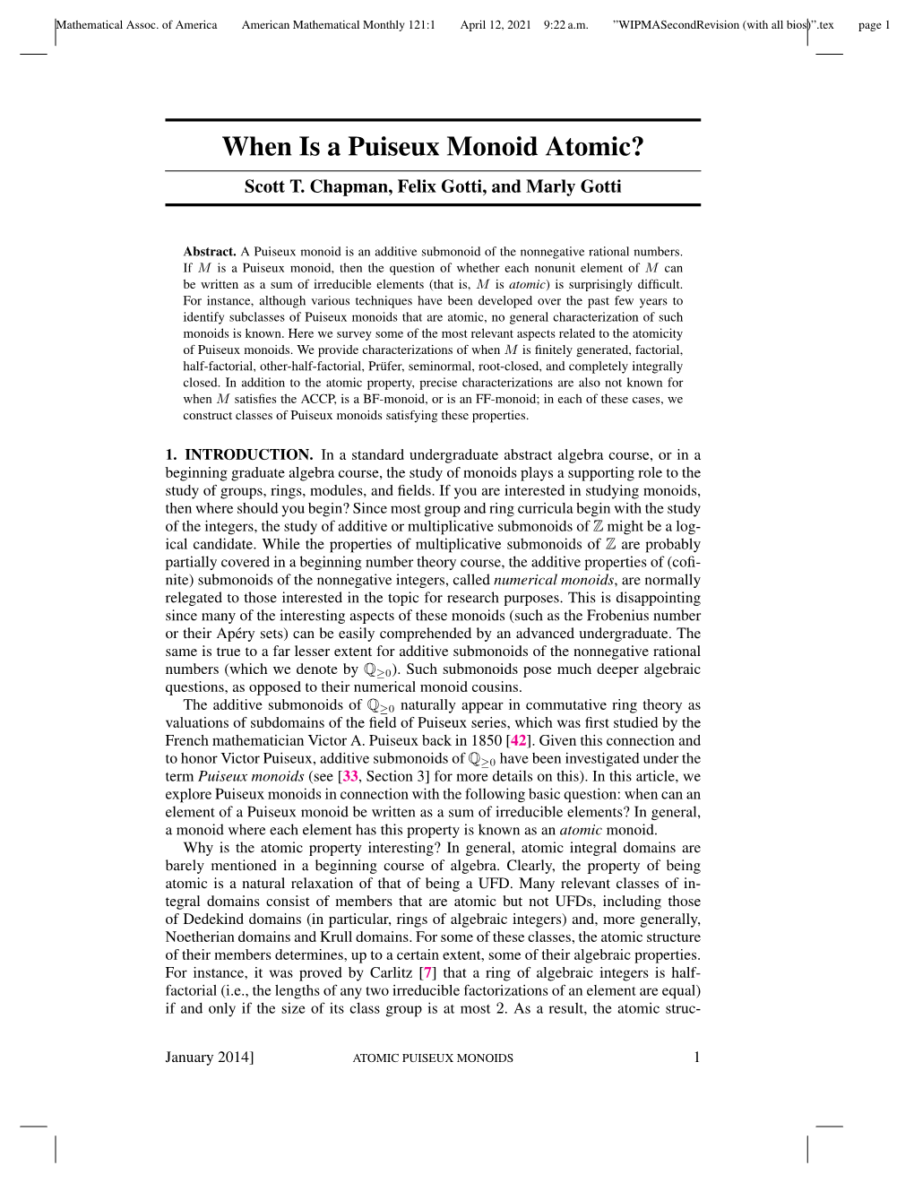 When Is a Puiseux Monoid Atomic? Scott T