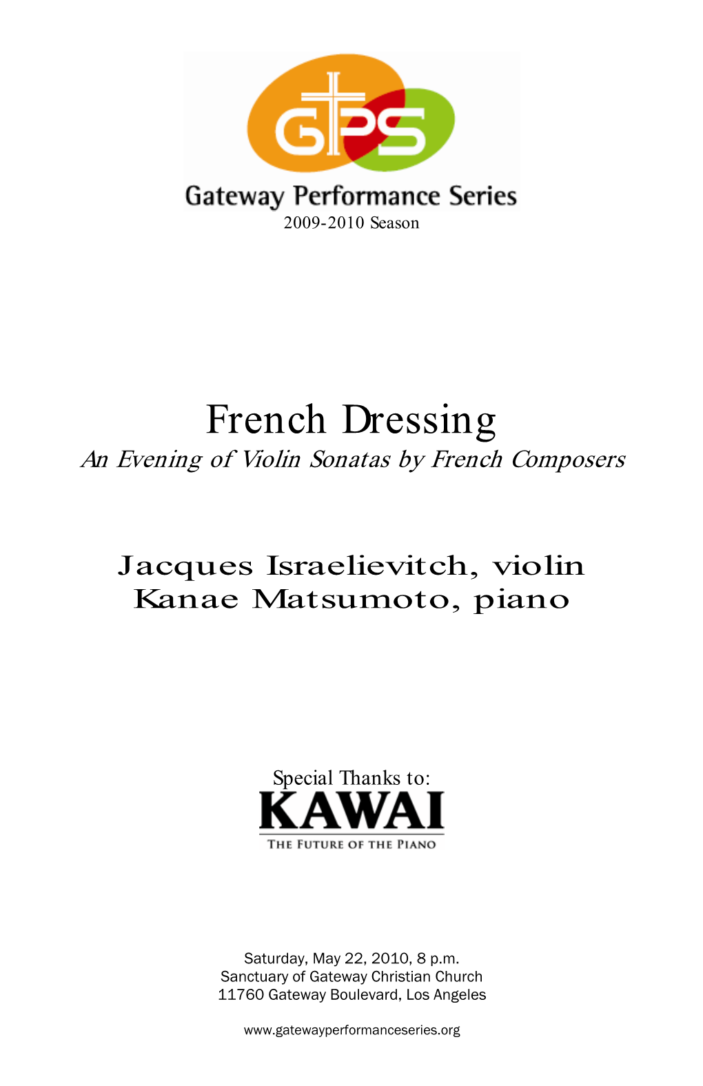 French Dressing an Evening of Violin Sonatas by French Composers