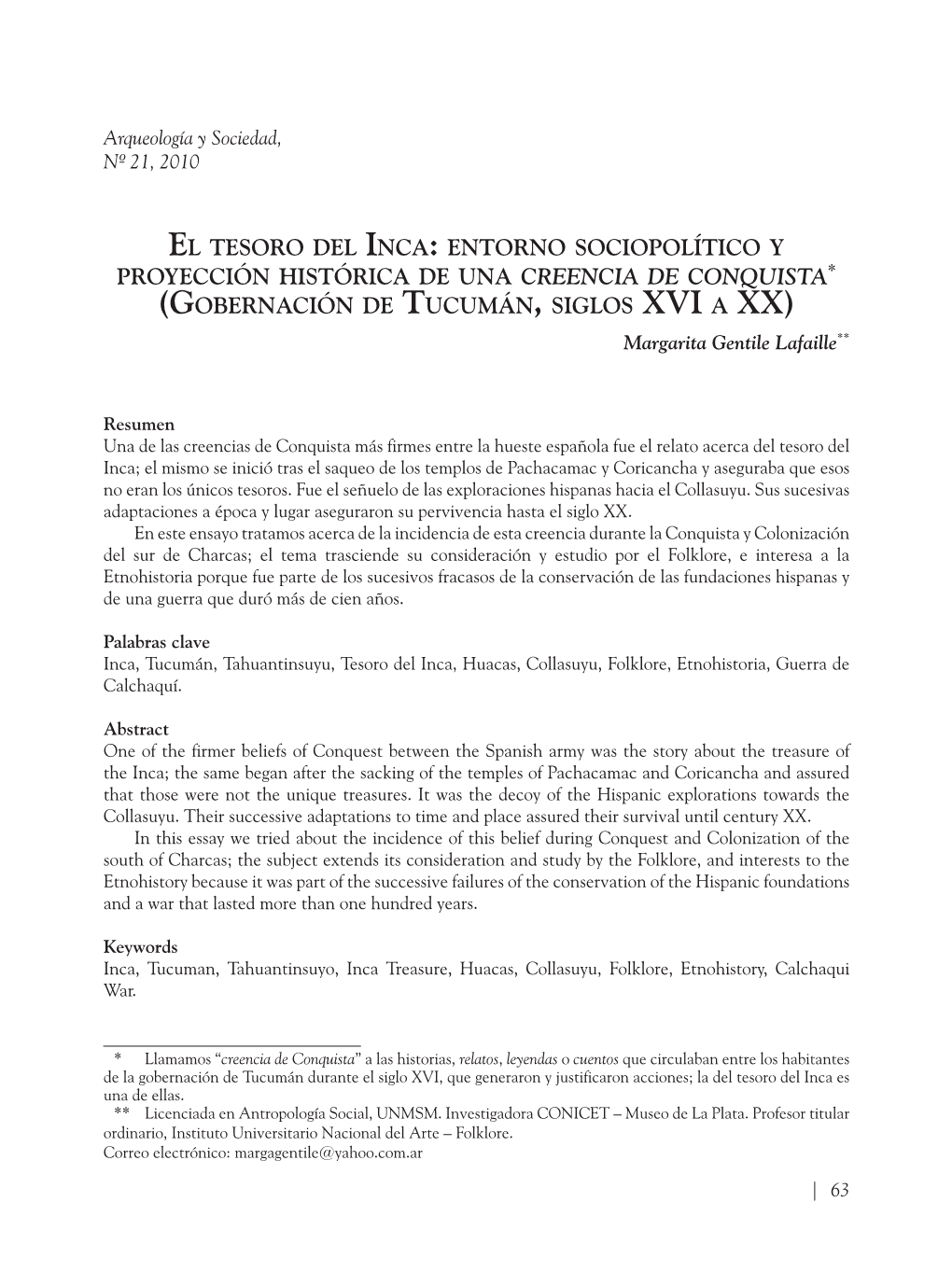 El Tesoro Del Inca: Entorno Sociopolítico Y Proyección Histórica