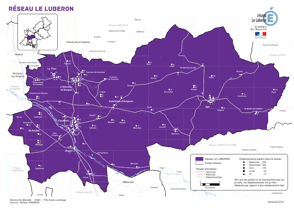 Réseau LE LUBERON Réseau VENTOUX Malemort-Du-Comtat Méthamis