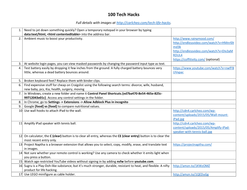 100 Tech Hacks [PDF]