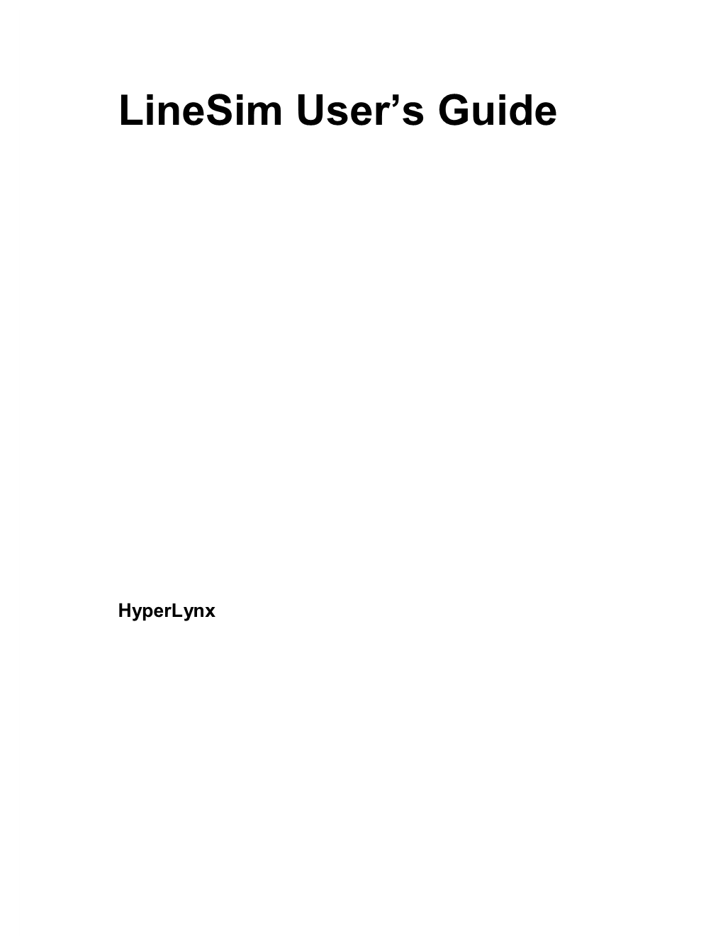 Linesim User's Guide
