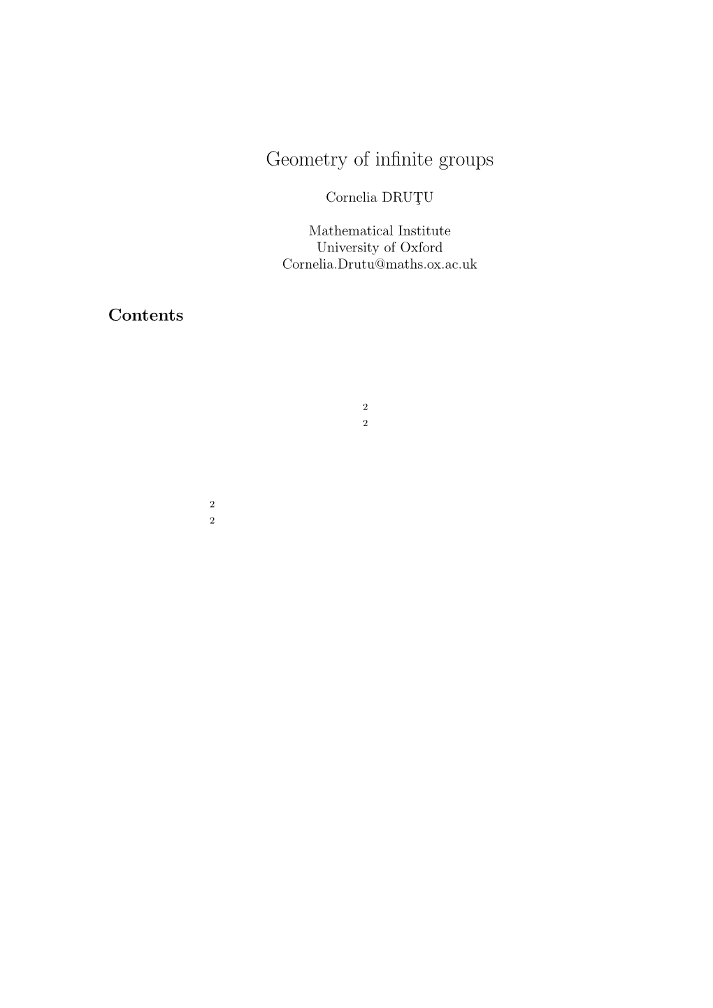 Geometry of Infinite Groups